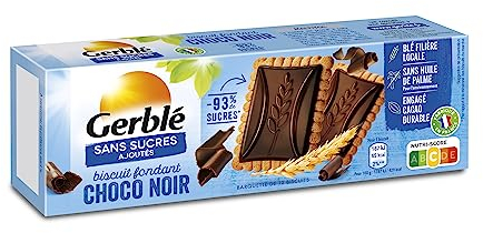 Gerblé Sans Sucres Ajoutés, Biscuits Choco Fondant Noir, 12 biscuits, 126 g, 190670