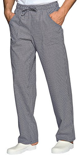 Isacco – Pantalón de cocinero reactive Dye pie de gallina 100% algodón multicolor small