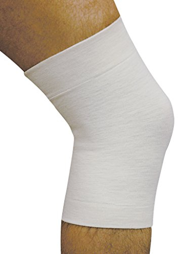 MANIFATTURA BERNINA Elan 2008 (Taglia 3 Bianco) - Set 2 (1 Paio) - Ginocchiere Termiche tubolari in Lana Merino e Angora, Fasce in Lana e Angora per Ginocchia 100% Made in Italy