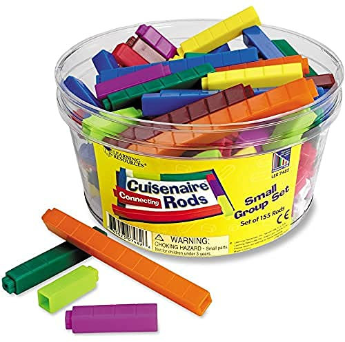 Learning Resources Set para Grupos pequeños de regletas de Cuisenaire encajables, Set de 155