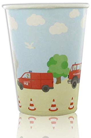 DH-Konzept Pappbecher Spannende Feuerwehr 8er Pack