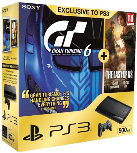 NEW! Sony Playstation 3 PS3 500GB Slim Console + Gran Turismo 6 + The Last Of Us