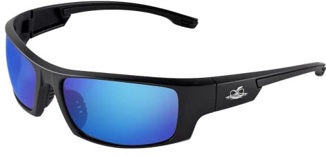 Bullhead Safety Dorado Safety Glasses with Dual Lenses, ANSI Z87+, Blue Light Glasses with UV Light Protection and Anti-Scratch Coating, Blue Revo Lenses, Matte Black Frame