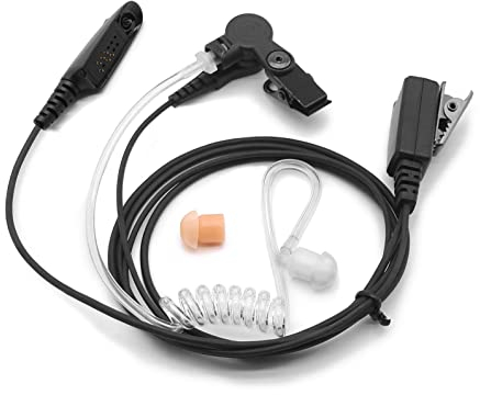 SUNDELY® Auricolare auricolare per Motorola Radio GP320 GP340 GP680 HT1550 MTX850 PRO5350 PTX700 Walkie Talkie FBI Style Covert Acoustic Air Tube PTT Multi-pin