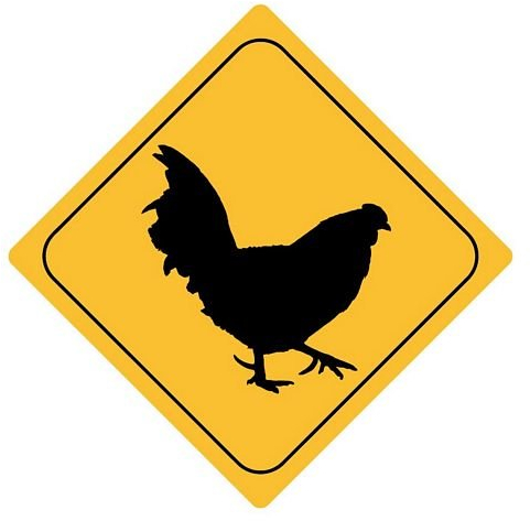 FahnenMax Autoaufkleber Sticker Achtung Huhn Aufkleber