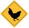 FahnenMax Autoaufkleber Sticker Achtung Huhn Aufkleber
