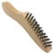 Small Narrow Wooden Wire Scratch Grout Brush Tool Stainless Steel Bristles