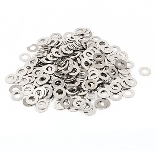 sourcing map 300 Stück Unterlegscheiben M5 x 10mm AD Edelstahl Flach Unterlegscheiben Karosseriescheiben für Schrauben Bolzen Silber Ton