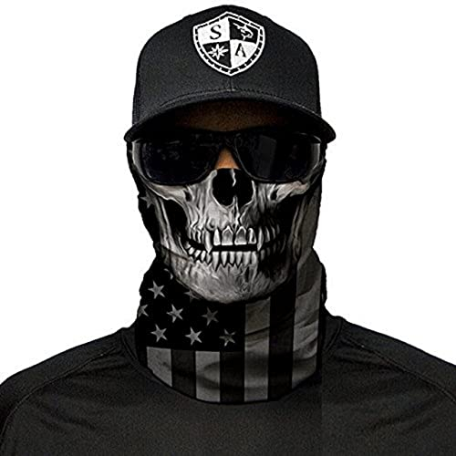 SA Fishing Face Shield Multifunktionstuch Blackout American Flag Skull
