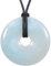 Morella Damen Halskette 80 cm Donut Edelstein Anhänger Amazonit im Samtbeutel