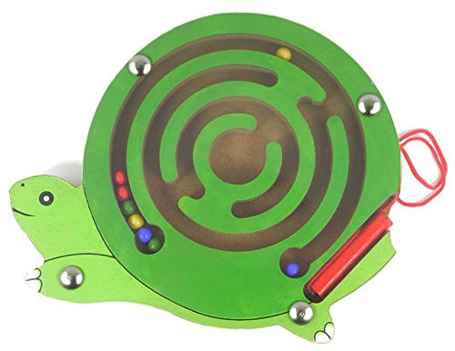 Gobus Colourful Wooden Mini Animals Shape Pen Driving Beads Maze Educational Toy Gift for Kids (Turtle)