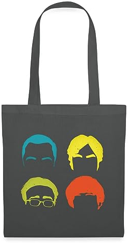 Spreadshirt The Big Bang Theory Schlaue Köpfe Team Pop Art Stoffbeutel, One size, Graphite