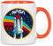wowshirt Tasse Explorer-1 NASA Shuttle Rakete Weltall Raumfahrt Regenbogen Vintage, Farbe:White - Orange