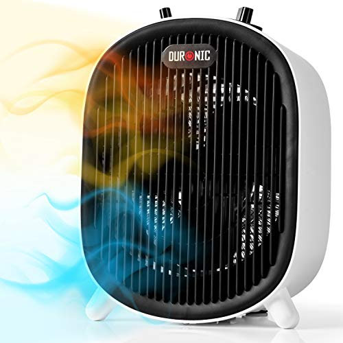Duronic FH2KW1 Termoventilatore elettrico | Stufa elettrica con termostato 1200W / 2000W | 2 Impostazioni di riscaldamento e getto d’aria fredda | Protezione da surriscaldamento