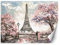 Feeby Fototapete XXL Eiffelturm Pärchen Von Menschen 400x280 cm Rosa Vliestapete Moderne Design Wandtapete Küche Flur Wohnzimmer Büro Badezimmer Kinderzimmer Aquarell Frühling Paris