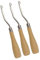 3 Stück Knüpfnadel aus Holz Set Gebogene Häkelnadel Knüpfhaken für Teppichherstellung Haarverlängerung und für Bastelprojekte