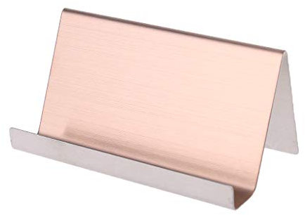 SHOTAY Porta Biglietti da Visita in Acciaio Inossidabile espositore da Tavolo Organizzatore da Tavolo per Ufficio 3 Colori Oro Rosa 3