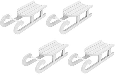 Toddmomy 4Pcs Weihnachten Schlitten Holz Schlitten Miniatur Rustikalen Urlaub Ornamente für Home Desktop Bücherregal Dekoration