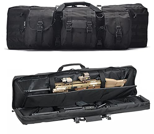 XVBVS Waffenkoffer für Langwaffen Waffentasche Gewehrtasche Waffenkoffer Futteral Langwaffen Langwaffenfutteral Pistolentasche Jagdtasche Luftgewehr Tasche für Jagd und Angeln-Black|| 118cm