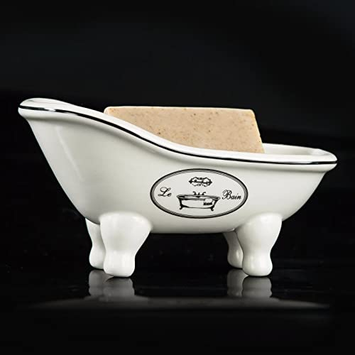 1 Piece 5.6 Ceramic Mini Clawfoot Slipper Bathtub Soap Dish Vintage Decortative Bathroom Soap Dish