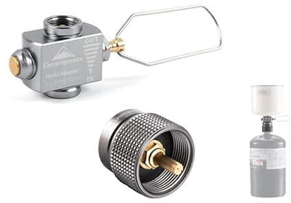 camping moon Butane to Propane Gas Refill Adapter and LPG Propane Adapter (Isobutane Gas to 1lb Propane Tank (Z15/Z22))