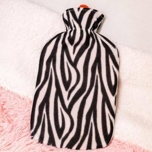 Marco Paul Hot Water Bottle 1.8 Litre Zebra Small HotWater Bottle Neck Warmer Foot Warmer Hand Warmer Heating Pad HotWater Bottles Cover Animal Hot Water Bottles for Adults