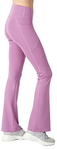 LOS OJOS Damen Bootcut Yogahose - Hohe Taille Workout Bootleg Yoga Leggings mit Bauchkontrolle