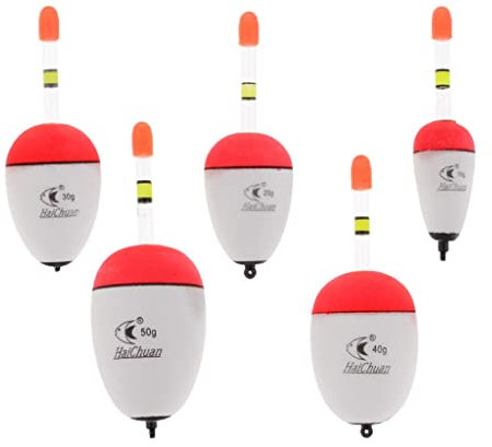 Folpus Hecht Zander Pose Pose Bright Floating Poses 5 Stück, Weiß + Rot, 10-50g