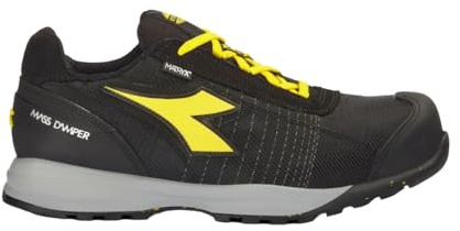 Diadora Unisex Glove MDS MTX Low S1p HRO SRC ESD Sneaker, Black Yellow, 43 EU