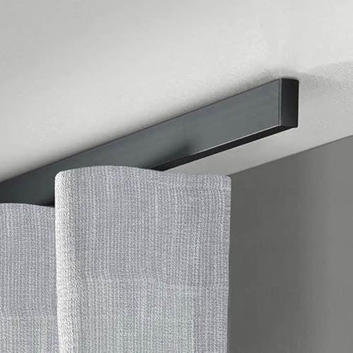 BINARI PER TENDE H42 RIMMEL ALLUMINIO PIATTO L.160 SOFFITTO NERO MOVIMENTO MANUALE, CON SCIVOLI A ONDA PASSO 8
