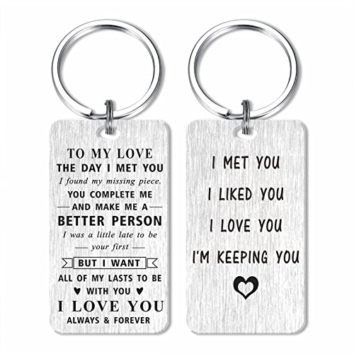 MOQIYXL Valentinstagsgeschenke für Männer, I Love You Schlüsselanhänger für Ehemann, Freund, Verlobte, Jahrestagsgeschenke für ihn, 1. Jahrestag., 42