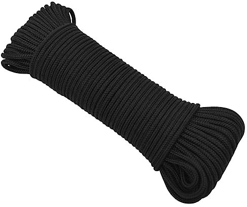 vidaXL Corde de Bateau Corde de Levage Câble d'Amarrage Ancrage Navire Lignes de Gréement Corde à Linge Noir Complet 4 mm 50 m Polypropylène