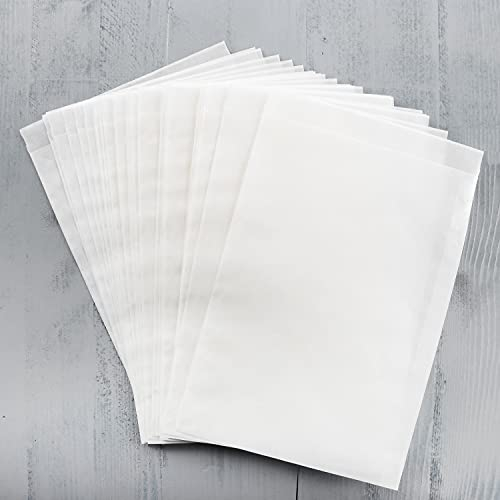 Logbuch-Verlag 50 kleine Papiertüten aus Pergaminpapier weiß leicht transparent 13 x 18 cm Pergamintüten Verpackung