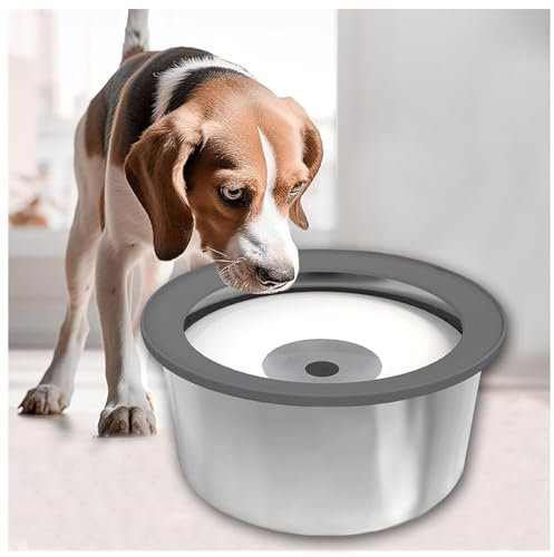 MeLtor Trinknapf Hund Anti Schlabber 2L, Anti-Schwapp Auslaufsicher Hundenapf Edelstahl, für Haustiere Hunde Katzen Geeignet für Haus, Auto