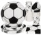 PARTY GO 96 Pcs Football Party Tableware Set, Paper Plates Cups and Napkins, Disposable Dinnerware Party Supplies for Birthday, Black White Football Soccer World Cup Decorations Serve 24 Guests
