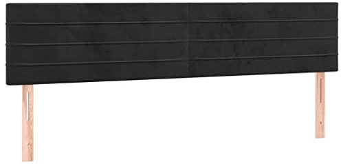 vidaXL Kopfteil Polsterkopfteil Betthaupt Bettkopfteil für Bett Bettgestell Bettrahmen Schlafzimmer Bettzubehör Schwarz 200x5x78/88cm Samt