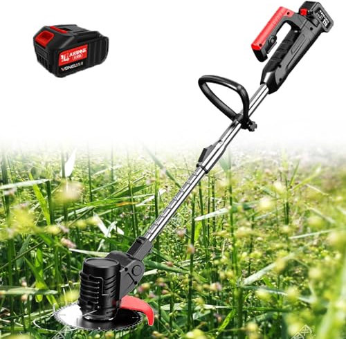 Tondeuse à Gazon Sans Fil, Débroussailleuse Sans Fil 3 En 1 Avec Lames, Coupe-Bordure Et Coupe-Bordure Sans Fil Alimenté Par Batterie 21 V, Outil De Coupe-Bordure Avec Piles Et Chargeur Rapide,ONE