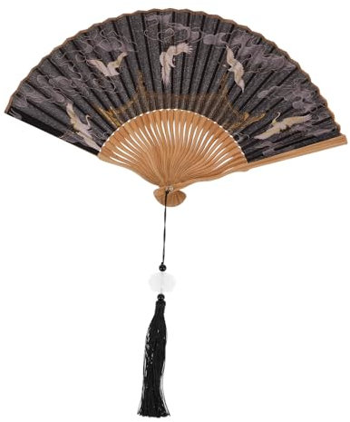 TOPBATHY Silk Fan Vintage Handheld Decoration for Home Wall Art Japanese Chinese Patterns for Parties Weddings Seasonal Events