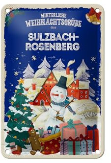 FEMER Blechschild Weihnachtsgrüße Sulzbach-Rosenberg Dekoration 12x18cm