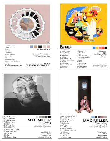 AYUBQ Mac Miller Albumcover Poster für Schlafzimmer - Wandkunstalbum, Musik, Künstlerisches Design - 20 x 25 cm, Ungerahmt