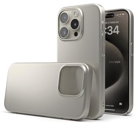 CoverStyle® - UltraSoft® - für iPhone 15 Pro Max (6.7) - Soft-Touch Matte Hülle - Natur-Titan