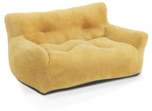 MCombo Dog Sofa for Small Medium Dogs, Fabric Pet Couch, Sleeping Bed Indoor, 0374 (Yellow)