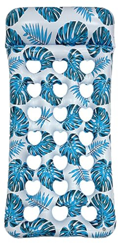 Atsmoce® 2024 Nuovo Letto Galleggiante Gonfiabile, Amaca Gonfiabile Galleggiante per Piscina Multiuso, Lettino Pieghevole Piscina con 1 Pompa d'aria manuale per Estiva Beach Party (Blue)