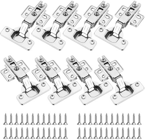 ANBOO 8 Stück Topfscharnier,Schrankscharnier mit Soft Close, Hydraulische Dämpfung, Ideal für Schranktüren in Küche, Badezimmer und Schlafzimmer