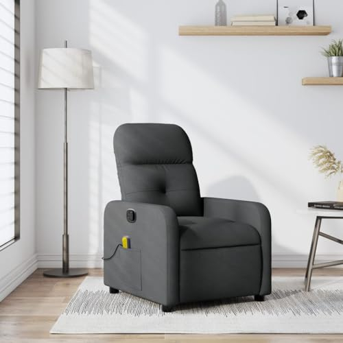 Tidyard Massagesessel Dunkelgrau Stoff, Relax-Massagesessel für Wohnzimmer & Büro