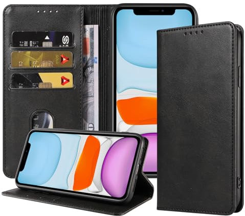 Wanme Cover per iPhone 11, Flip Caso in PU Pelle Premium Portafoglio Custodia iPhone 11, Magnetica Cover con Supporto Stand, Protettiva Libro Case Slot Cart per iPhone 11