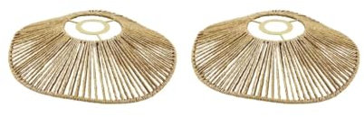 Lot de 2 abat-jours suspendus en corde tissée à la main pour cuisine, îlot, maison, couloir, jaune, 30 cm
