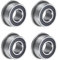 uxcell F685-2RS Flanged Ball Bearing 5x11x5mm Double Sealed Chrome Steel Flange Bearings, 4pcs