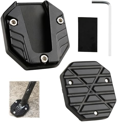 Motorrad-Ständerplatte, Hochfeste Universal-Motorrad-Seitenständer-Verlängerungsplatte aus Aluminiumlegierung, Anti-Verschleiß und Langlebig, Ständer-Pad-Platten-Unterstützungszubehör