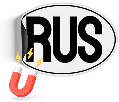 Finest Folia Länderkennzeichen Magnetfolie UV-Druck nach DIN Norm 17,5x11,5cm Kennzeichen Magnet Schild für Auto LKW Wohnmobil Bus wetterfest magnetisch RV005 (34 Russland, Magnetfolie)